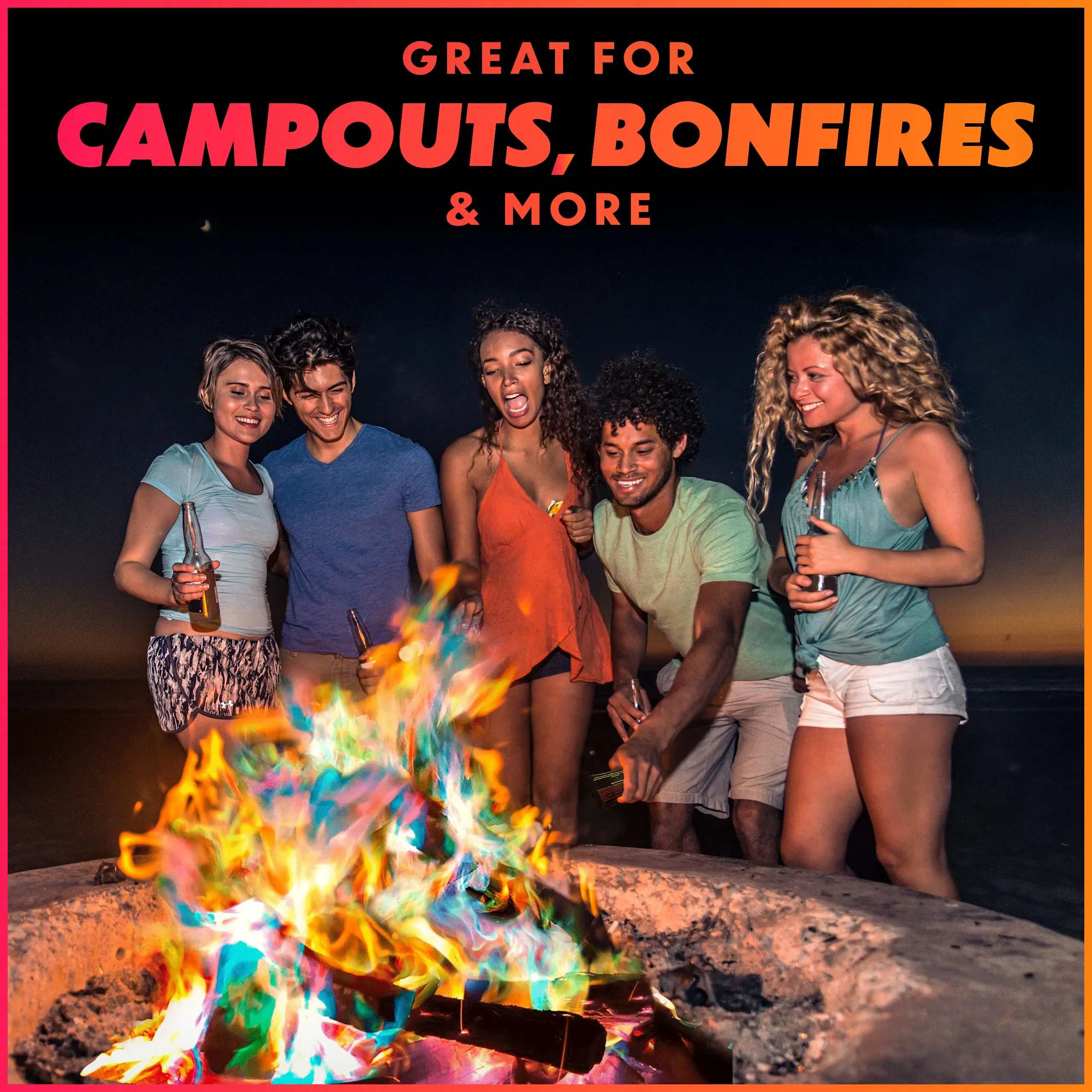 Fire Color Changing Packets for Campfires, Fire Pit, Outdoor Fireplaces-Camping Essentials for Kids & Adults-30g