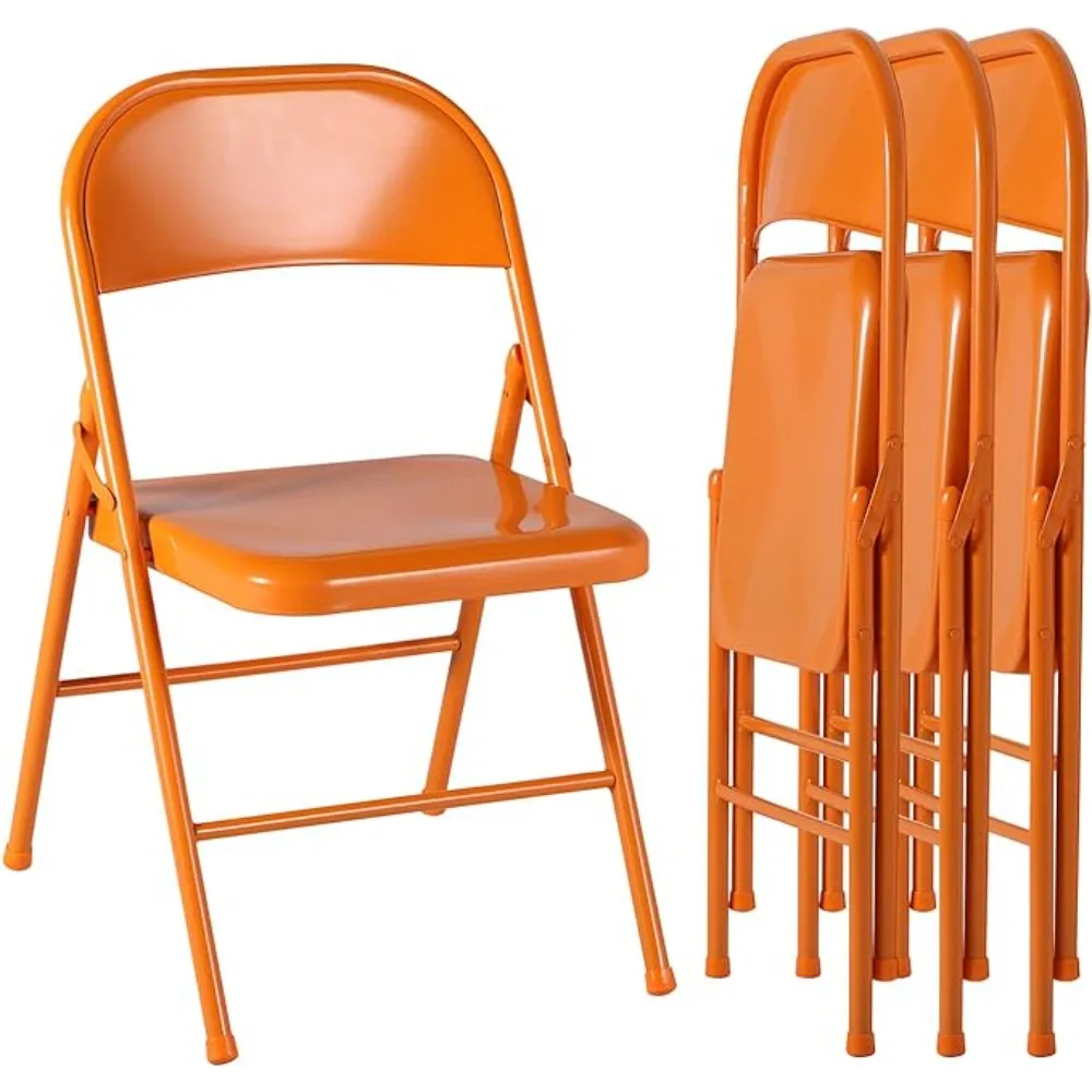 

VECELO Metal Folding Chairs Steel Frame Office Kitchen Dinning Wedding Patio and Garden,No Assembly, Set of 4 Dinning Chair