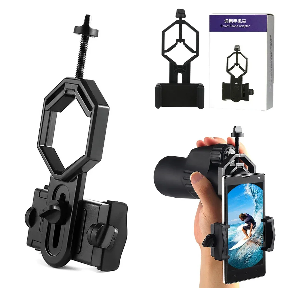 Cell Phone Adapter with Spring Clamp Mount Monocular Microscope Accessories Adapt Telescope Mobile Phone Clip Accessory Bracket