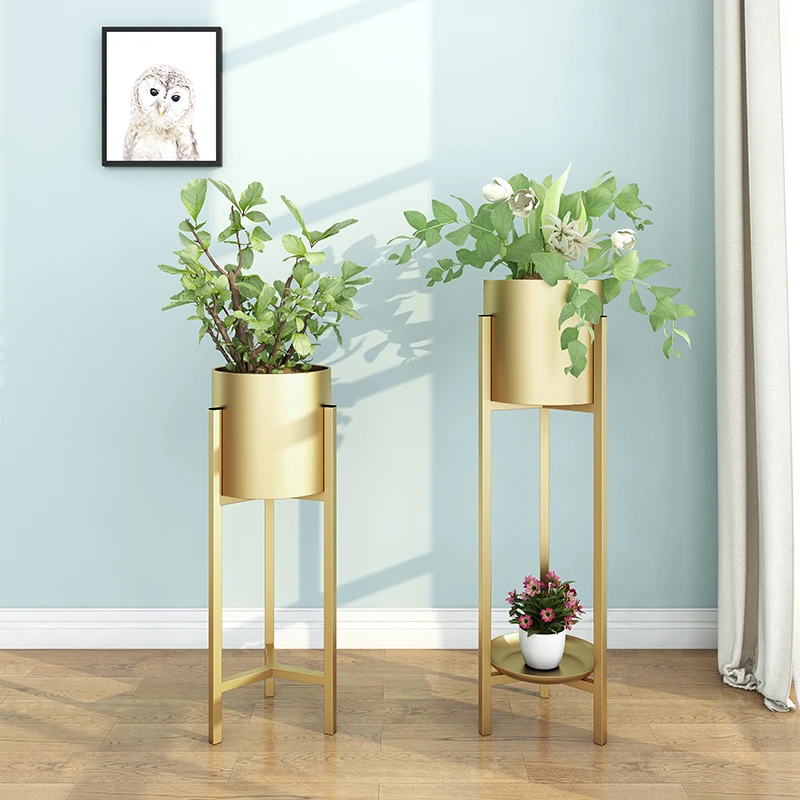 Iron Flower Stand Pots Tray Plant Shelves Planter Indoor Display Rack Storage Holder Shelf Home Balcony Garden Decoration