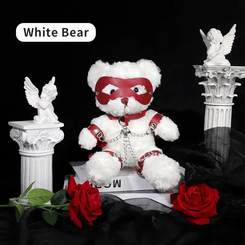 BLACKWOLF Kinky Fetish Plush Bear Bondage Gifts Valentines Gifts for Her or Him BDSM Lover Bear for Submissive Dominant Gift