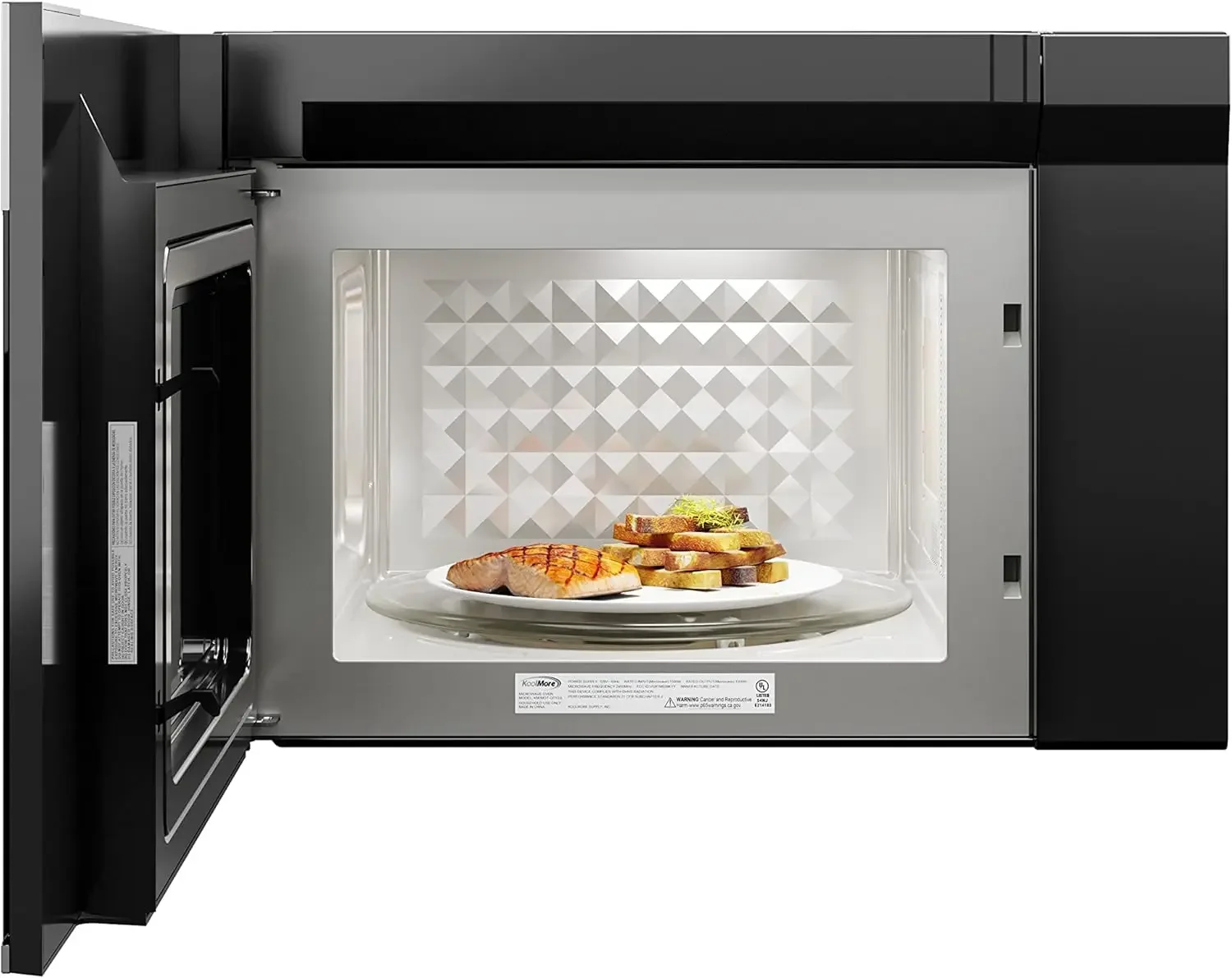 KM-MOT-OP1SS 24 inch Over The Range Stainless Steel Microwave, 300 CFM Vent Hood Function cu.ft, 24 in/1.3 Cu. Ft, Blac 4