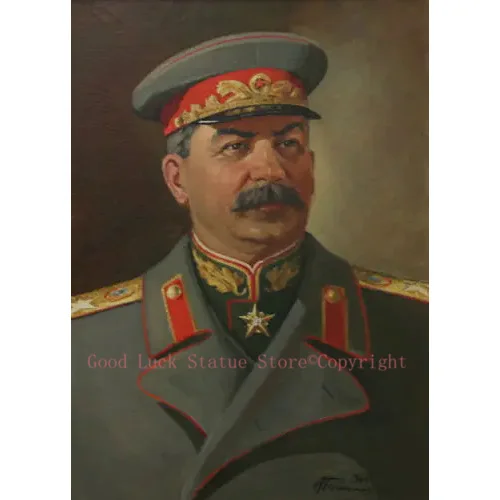 

100% hand painted # TOP art oil painting --JOSEPH STALIN portrait painting-SOVIET Russia LEADER-Free shipping cost--36 " large
