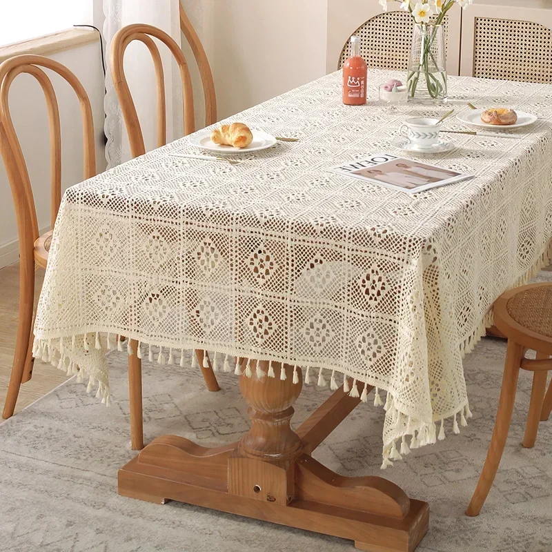 

Pastoral style photography handmade crochet tablecloth small round table tea table cover
