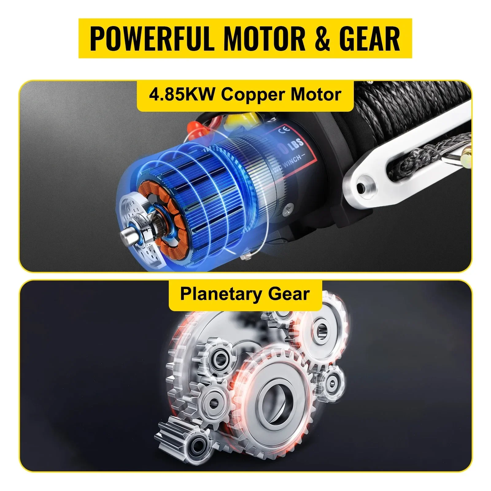 JH 12V 13500LBS Electric Truck Winch Vehicle Mounted Self Rescue Crane for Off-r