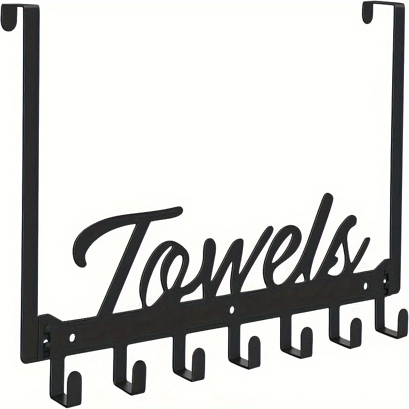 Heavy Duty 7-Hook Over-The-Door Organizer-Sturdy Space-Saving Rack for Bath, Bedroom, Kitchen & Pool-Mountable, Holds Towels