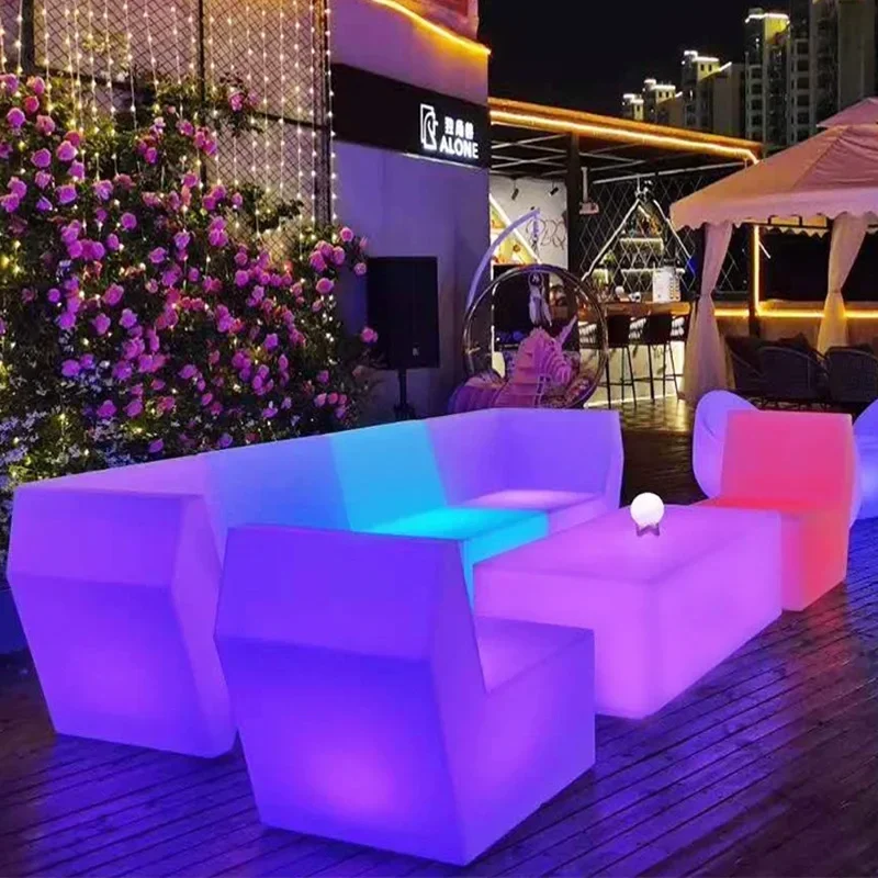 KTV Luminous Coffee Table, Corner Sofa Combination, Outdoor Bar Tables and Chairs, Commercial Booth Creative Sofa