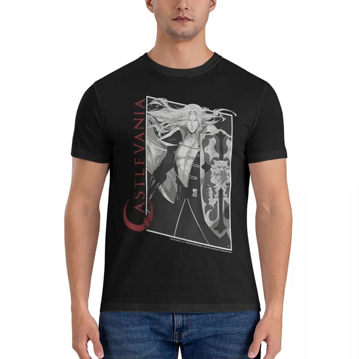 Novità Castlevania Alucard Box Up Poster T-Shirt Uomo Girocollo 100% Cotone T-Shirt Castlevania Manica Corta T-Shirt Stampata