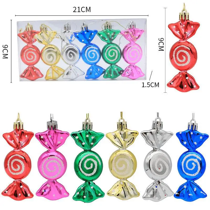 thumbnail image 1 of piezas de piruletas navideñas con forma de bastón de caramelo, adornos colgantes para árbol de Navidad, decoraciones navideñas para el hogar, regalo de Año Nuevo 2024, 1 of 5