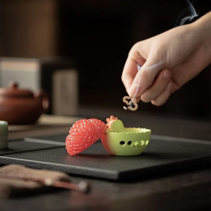 Pomegranate incense burner aromatherapy pan incense indoor agarwood household pear tent sandalwood ornament Chinese auspicious