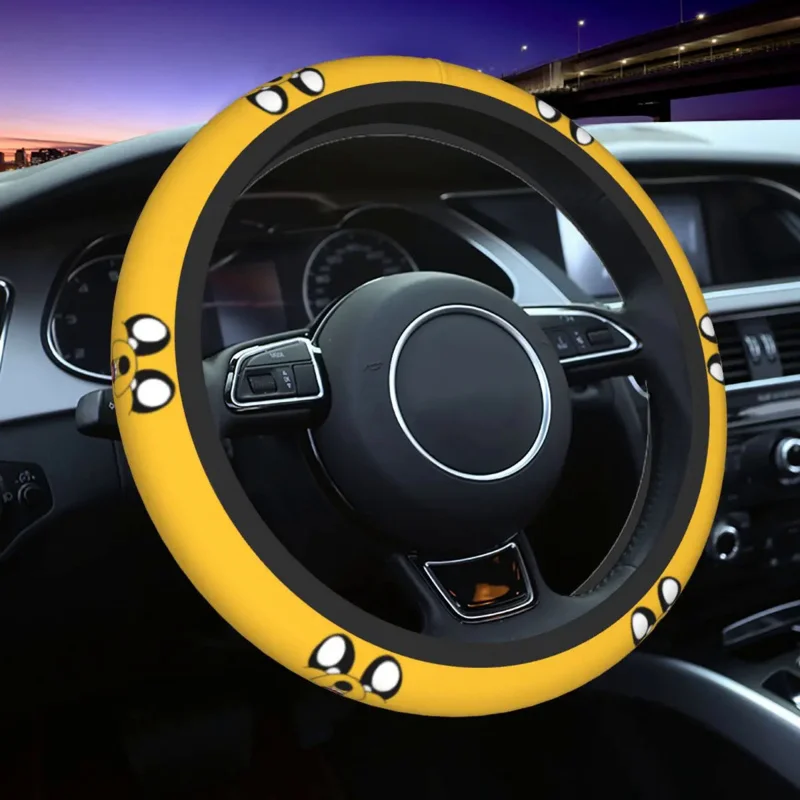 

Adventure Time With Finn And Jake Car Steering Wheel Cover 37-38 Anti-slip Elastische Car-styling Car Accessories