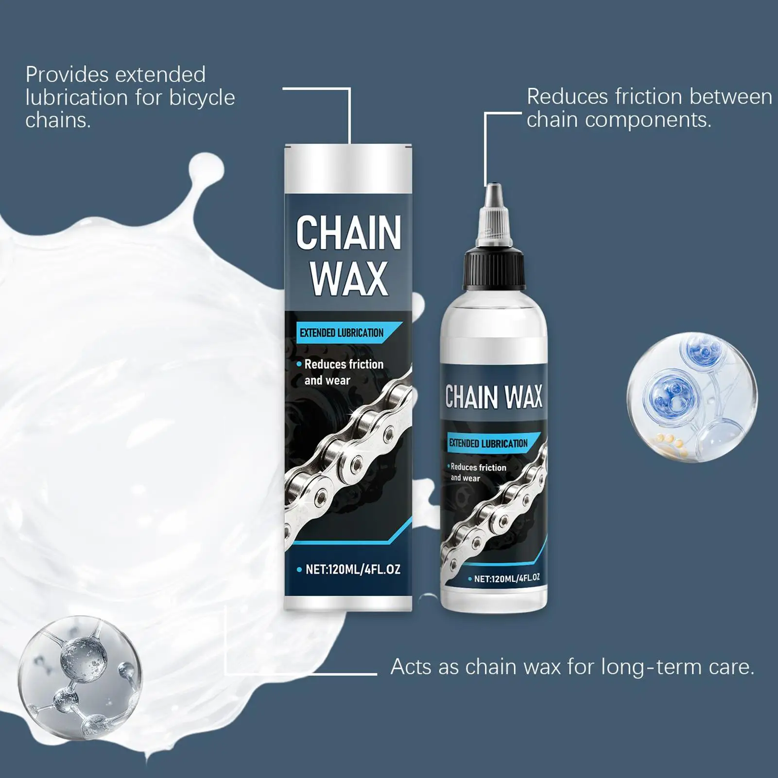 Wax-Based Bike Chain Lube 120ml Dry & Wet Conditions MTB Road