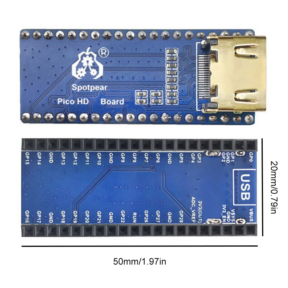 DVI 디스플레이 드라이버 외부 포트 보드, HDMI 호환 DVI 확장 보드, RPI Pico PICO DVI 디스플레이용