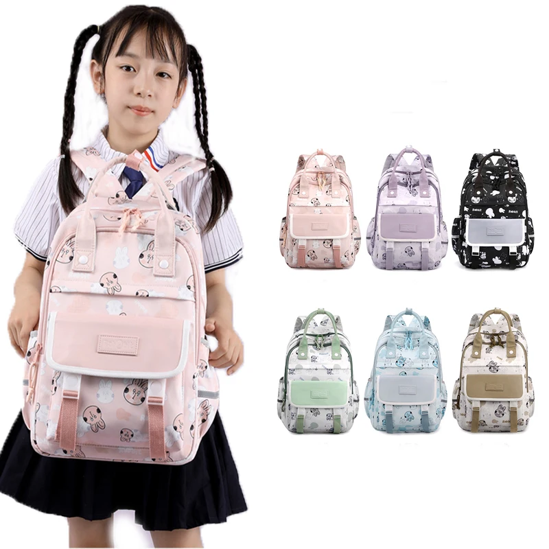 

Student Backpack Junior High School Graffiti Full Print Campus Style Cute Backpack Girls Large Capacity Load Reduction Schoolbag