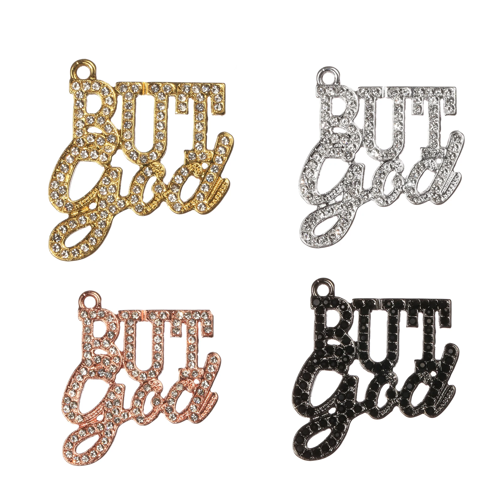 10pcs BUT God Rhinestone Letter Charms Fit for Bracelet DIY Jewelry Making LTC0369-LTC0372