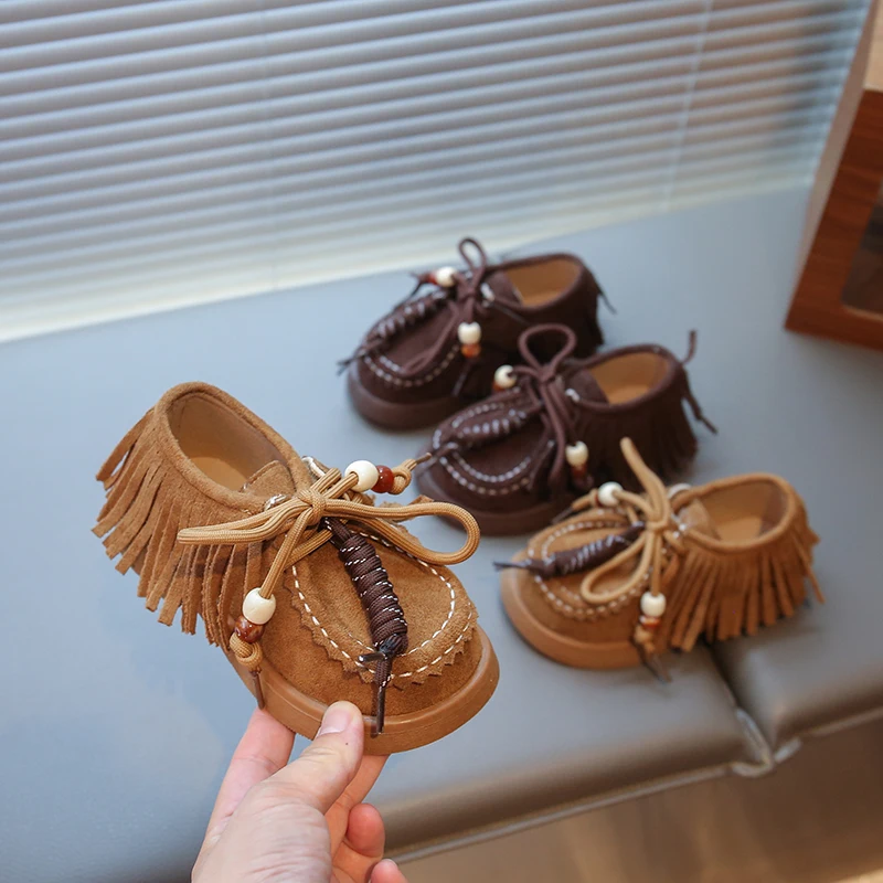 Girls Soft Sole Moccasins Autumn Toddler Loafers