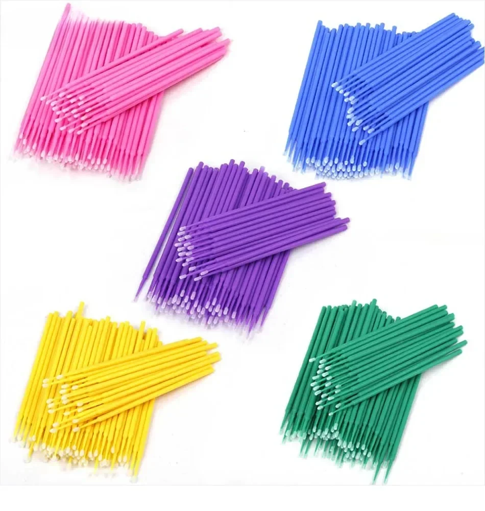 도매 500/1000개입 개별 속눈썹 제거용 면봉 마이크로 브러쉬 속눈썹 메이크업 도구 도매 마이크로 브러쉬 속눈썹