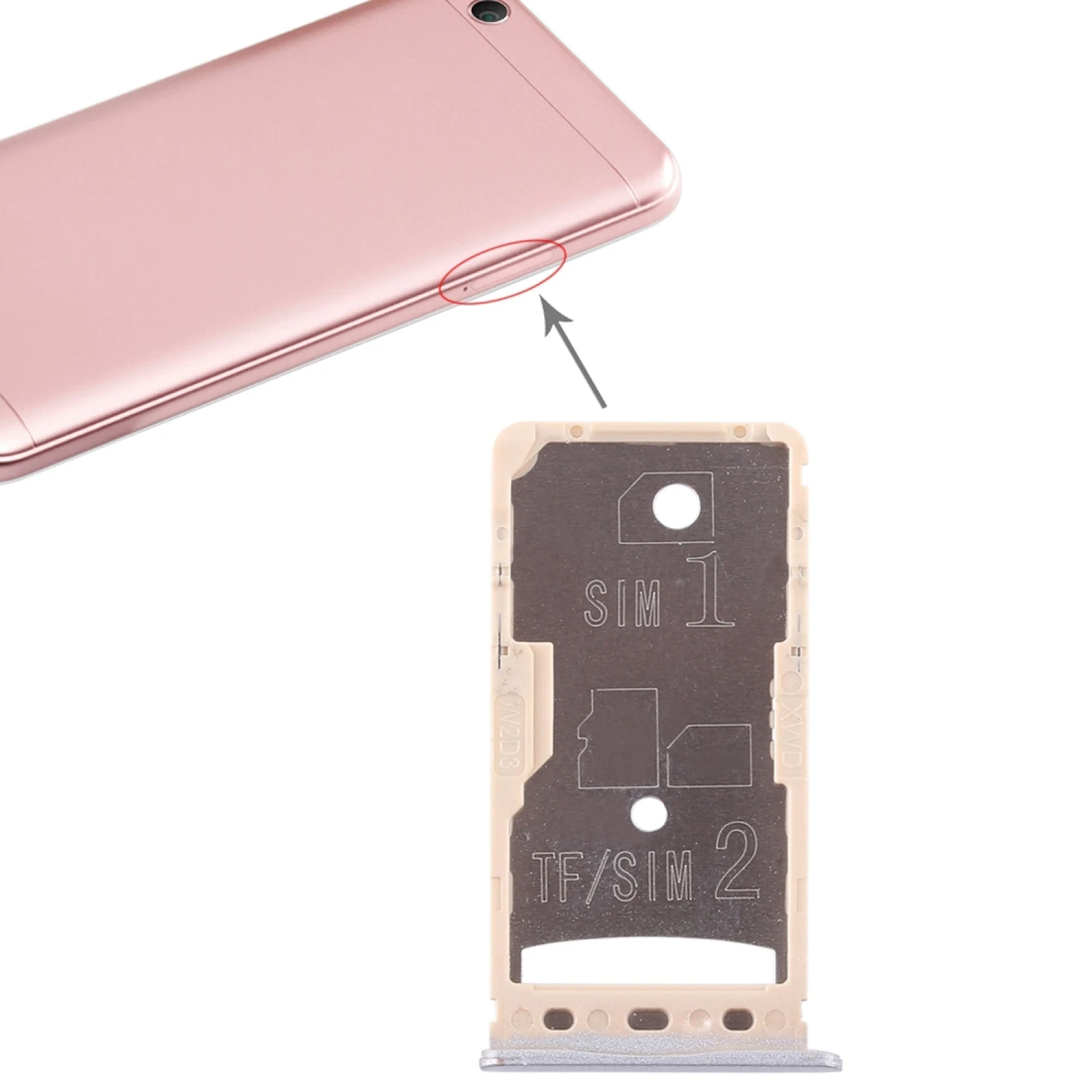 

2 SIM Card Tray / Micro SD Card Tray for Xiaomi Redmi 5A