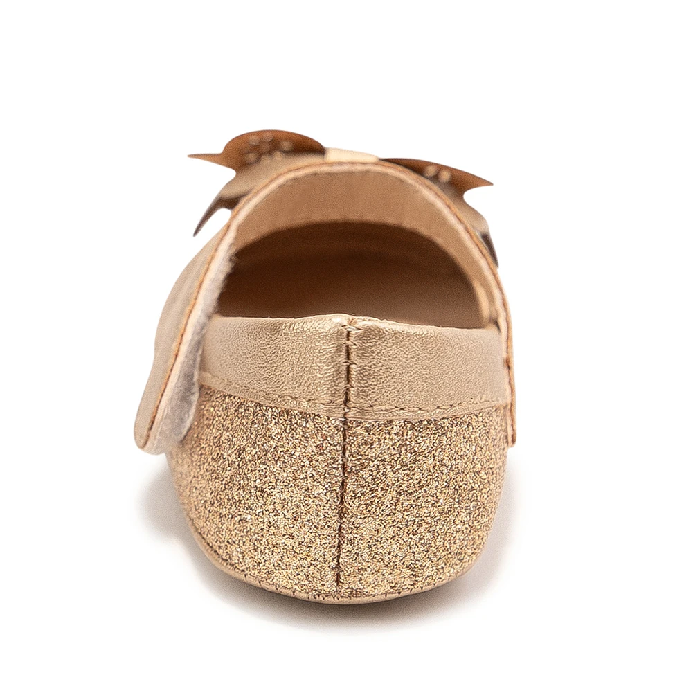 Newborn Baby Baptism Walking Shoes Golden Elegant And Noble Gold Princess Shoes Comfortable Soft Soles Non-slip Walking Shoes 6