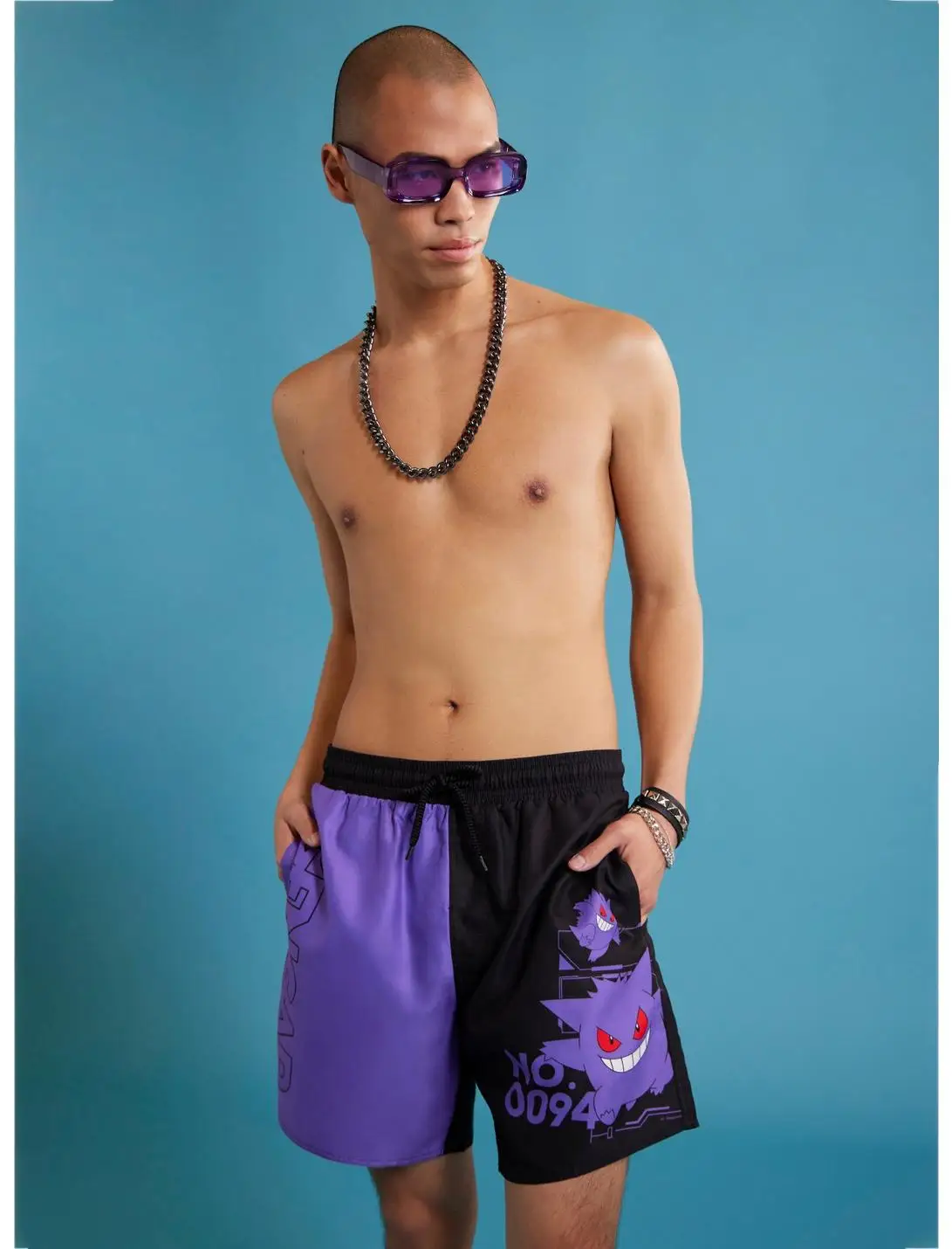24/25 Summer Super Cool Shorts Original Vacation Vacation Quick Dry Beach Pants Unisex Pokemon Gengar Split Swim Trunks 5