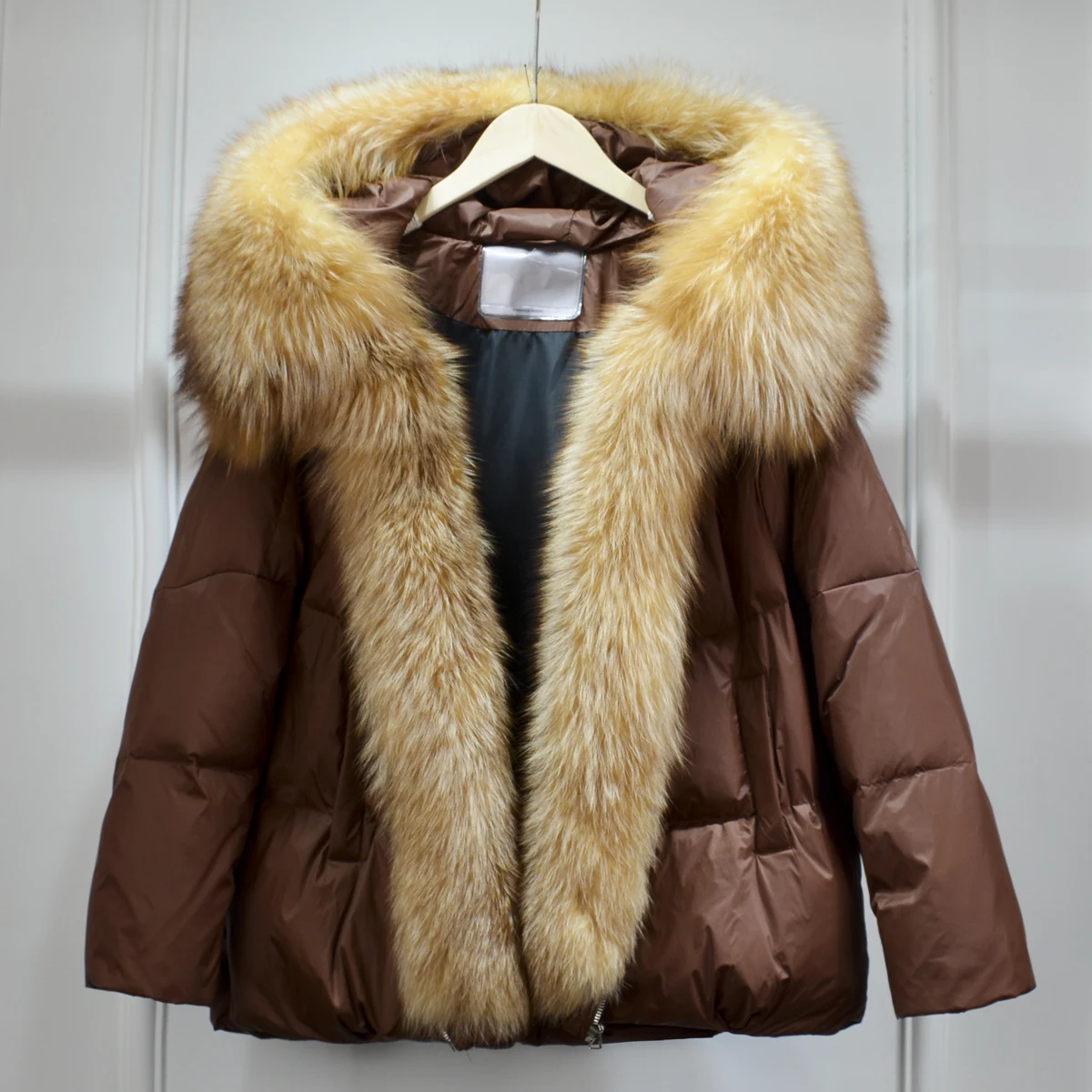 Scaa537239e7d4b1c815699747109c104d New Winter Women Real Fox Fur Collar Thick Warm Puffer Coat Hooded Down Jacket Luxury Outwear Female Loose Parkas Mallzona