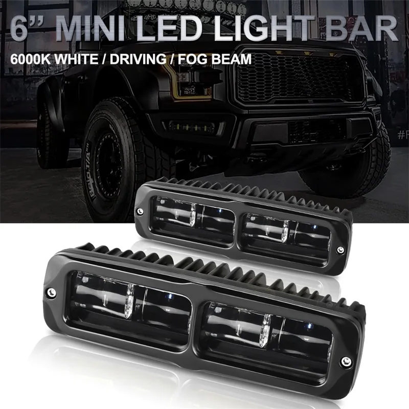6D-Linsen-LED-Lichtleiste 6 Zoll LED-Leuchte Offroad-Fahrlicht Arbeitslampe Nebelscheinwerfer für Niva Lada 4X4 ATV SUV LKW Traktor 12V 24V – Detail 8