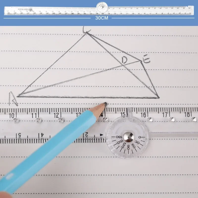 Transparent Acrylic Ruler Drawing Ruler Mathematical Line Circular Drawing Geometry Template