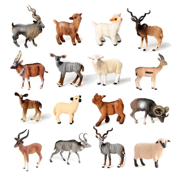 Antilope Schiavo Pecora Capra Figurine Giocattoli da fattoria Figurine di animali Action Figure Toy Animali Figure Regali per bambini Modelli di plastica Giochi