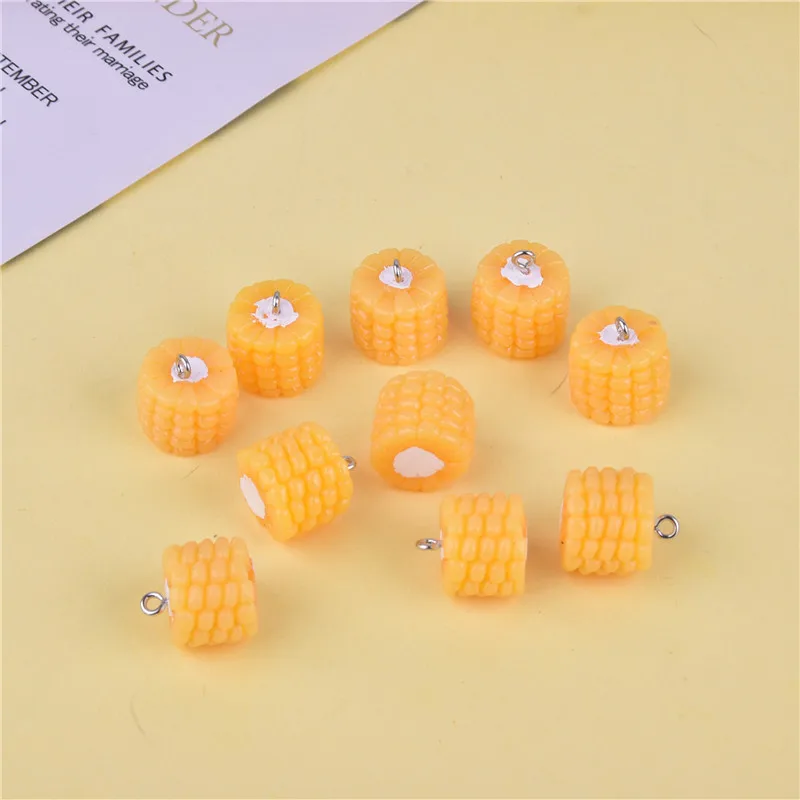 

10pcs 16X18MM Corn Kernels Resin Food Charms For Earring Bracelet Pendant Accessory Diy Craft Simulation Cereals Jewelry Make
