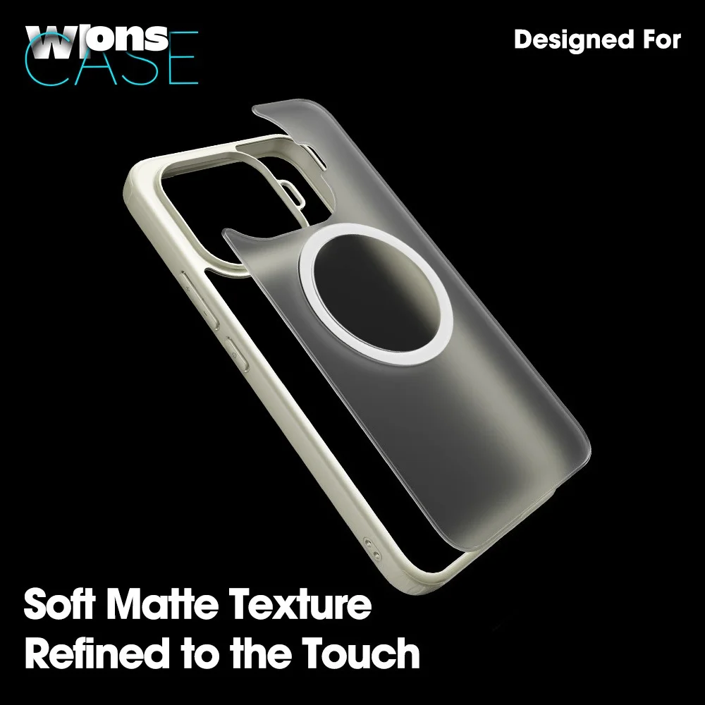 Luxury Matte Transparent Magnetic Case with Wireless Charging
