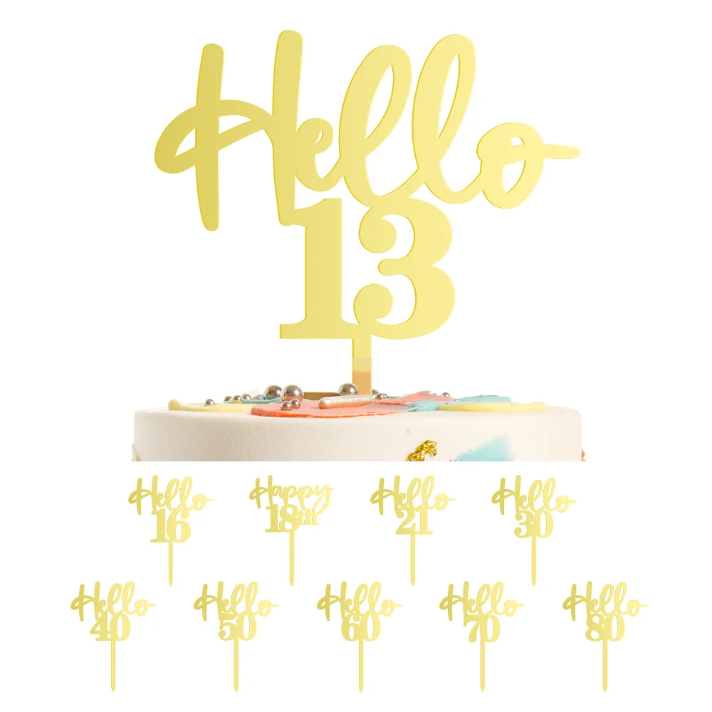 Buon Compleanno Ciao 13 16 18 21 30 40 50 60 70 80 Acrilico Cake Topper Decorazione Torta Per La Festa Di Compleanno Decorazione Di Compleanno