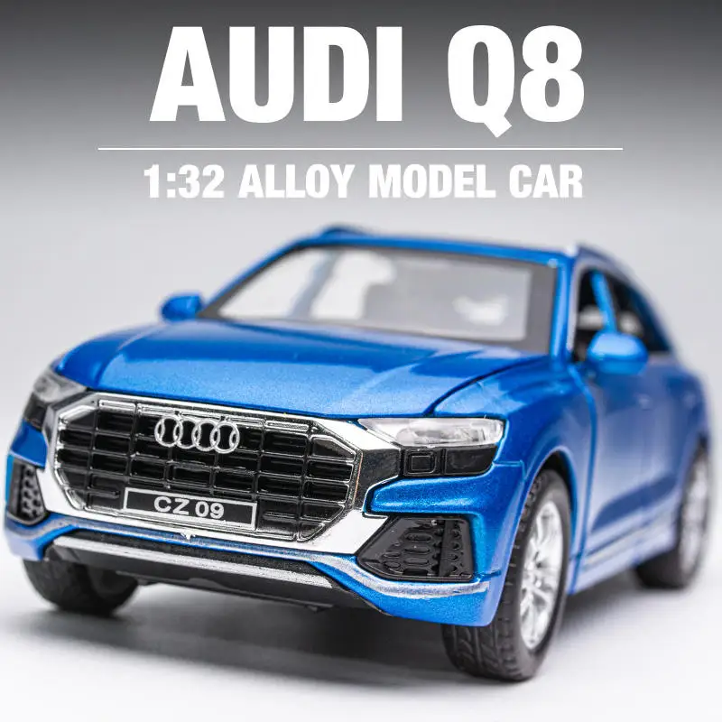 1:32 AUDI Q8 SUV Alloy Car Model Diecasts Metal Toy Vehicles Car Model High Simulation Sound Light Collection Childrens Toy Gift 3