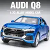 1:32 AUDI Q8 SUV Alloy Car Model Diecasts Metal Toy Vehicles Car Model High Simulation Sound Light Collection Childrens Toy Gift 3