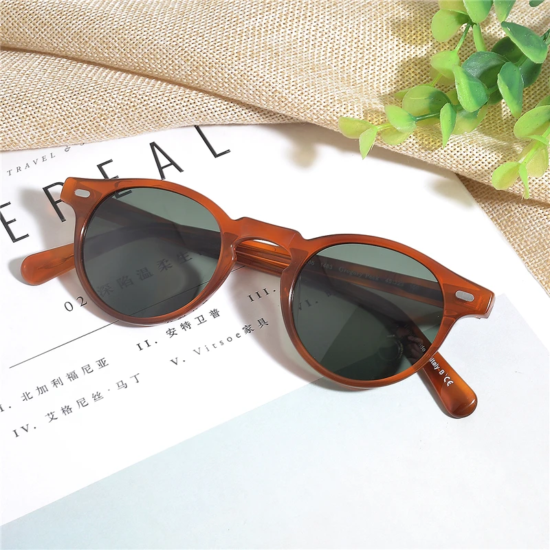 Gregory Peck Vintage Clear Sunglasses Designer men women Sunglasses OV5186 Polarized sun glasses OV 5186 with Original case images - 6