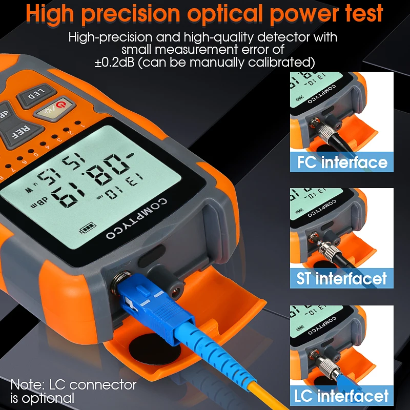 AUA-M7/M5 Mini Optical Power Meter  OPM Fiber Optical Cable Tester -70dBm~+10dBm SC/FC/ST Universal Interface Connector