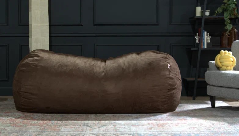 

Brown Jasper Traditional 8 Foot Cylindrical Suede Bean Bag - Comfortable and Stylish Addition to Your Home Decor