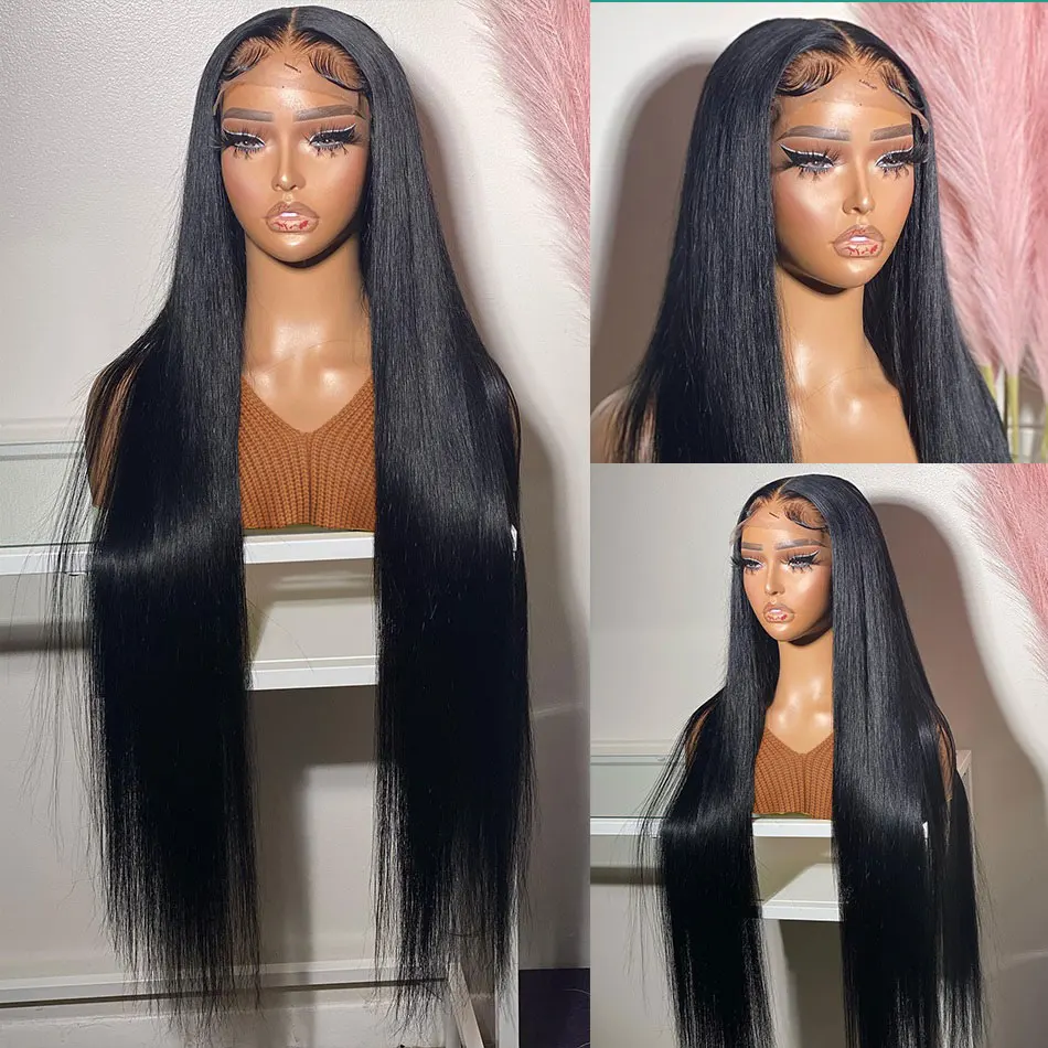 13x6 Hd Lace Frontal Wig 40 Inch Human Hair Wigs For Women Pre Plucked With Baby Hair 13x4 Straight Lace Front Wigs Human