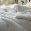 Solid Color Lightweight Quilted Cotton Comforters Twin Single Queen King Size, Comfortable Soft Breathable All Season Duvet 5