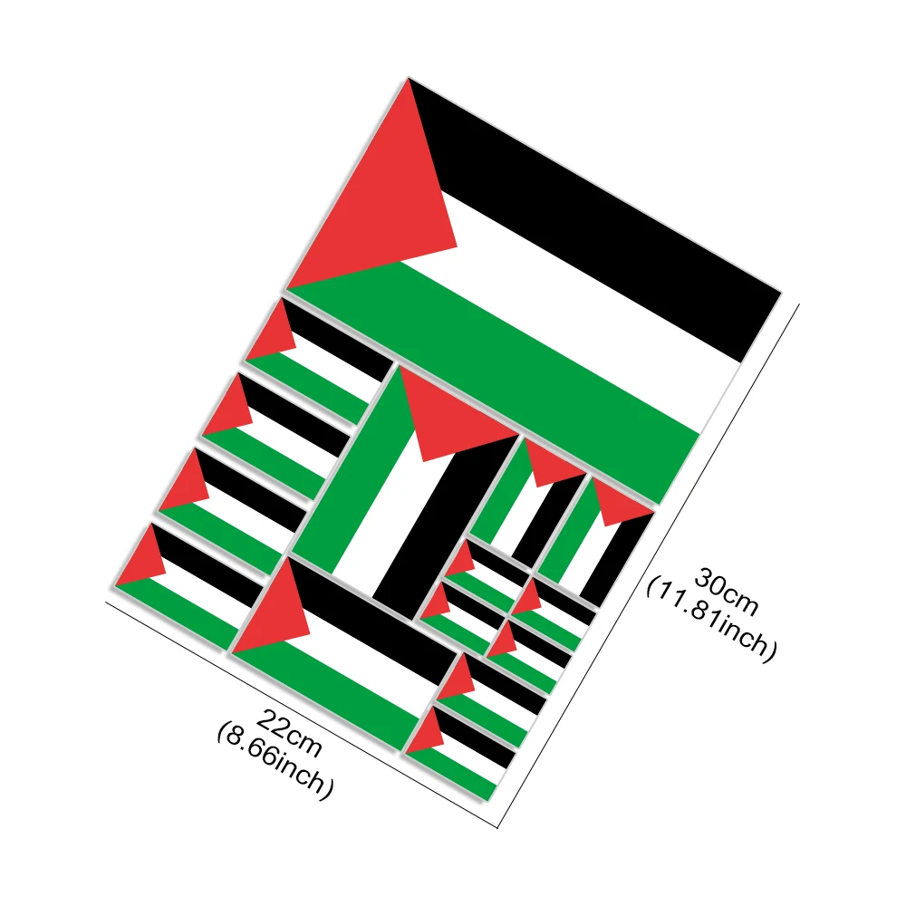 Palestinian Flag Vinyl Decals - Versatile Stickers for Cars, Windows, Motorcycles, Laptops, and More