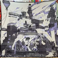 Luxury Warm Cashmere and Silk Scarf Designer Luxury Brand Pashmina Shawls for Women Square Rolled Hem Foulards Horse Print 130CM