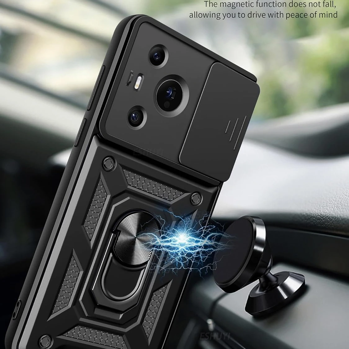 Enhanced Armor Case with Lens Protection and Magnetic Ring Holder