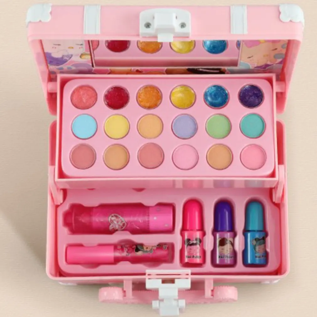 Kit de maquillage lavable pour petite fille, véritable boîte de maquillage  pour enfants, kits de maquillage utiles pour les filles, étui de transport  cosmétique de beauté - AliExpress