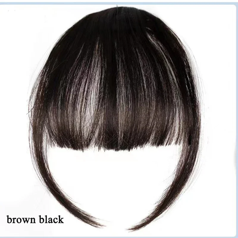 Synthetic Hair Clip In Bangs Natural Black Invisible Front Fringes Clip in Hair Air Bangs Fake For Women hair bangs