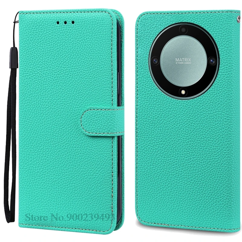 Luxury Leather Flip Wallet Cover for Honor X9A 5G - Premium Silicone Protection