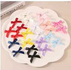 Set of 10 Ballet - Style Mini Bowknot Hair Clips - Sweet Ribbon Bow Hairpins in Pink, White, and Red (Random Color)