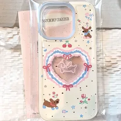Trendy Cute Heart Pattern Puppy Cartoon Phone Case for Samsung A13 4G (TTK-255G1130TKA1)