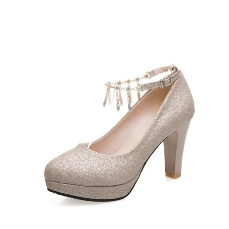 Fashion Girls High Heel Shoes Woman Pumps Luxury Gold Silver Pink Women Heels Elegant Party Office Wedding Shoes Large Size31-46 4