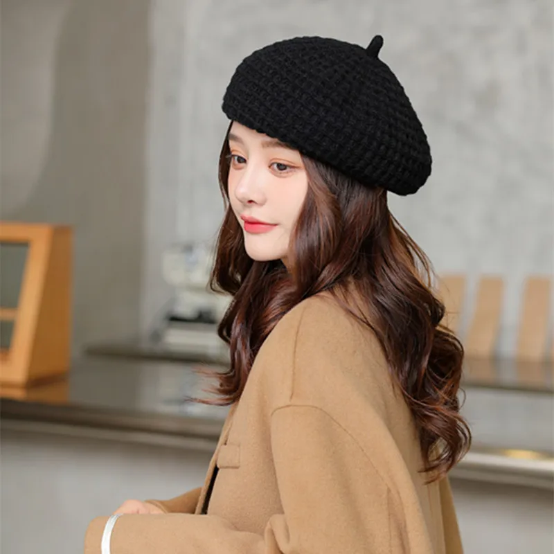 

2022 Fashion British Painter Hat Autumn and Winter Korean Version Trend Knitted Beret All-match Pumpkin Hat