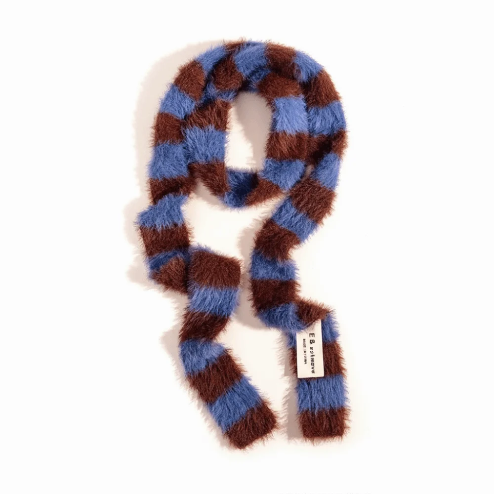 Knitted Y2K Girl Stripe Scarf Slim Warm Neck Women Long Scarves Fashion Streetwear Skinny Scarf Clothing Accessories