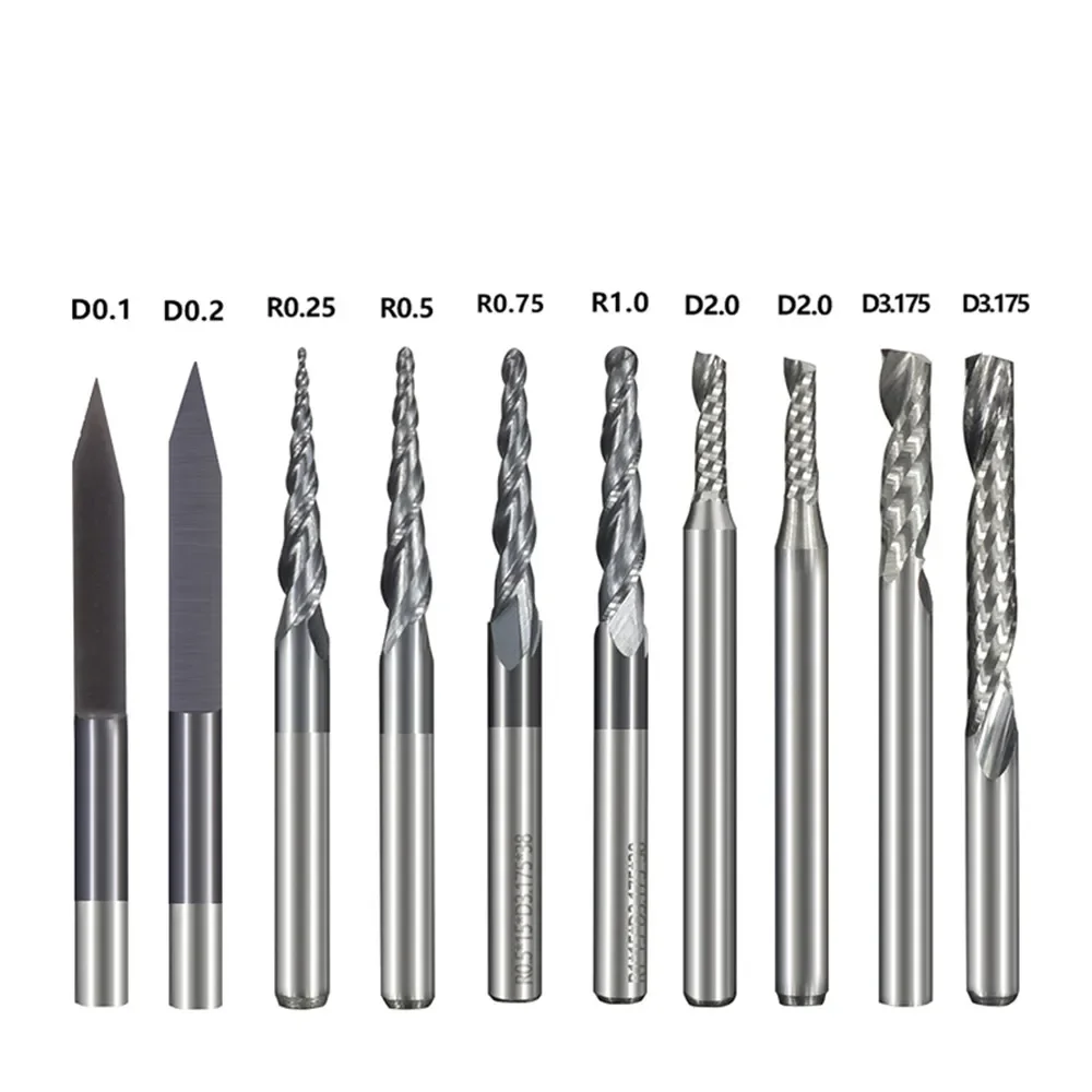 

Solid Cnc Carbide Engraving Bits Millwork Woodwork Set 3.175mm Shank Router for Wood Carving Tools